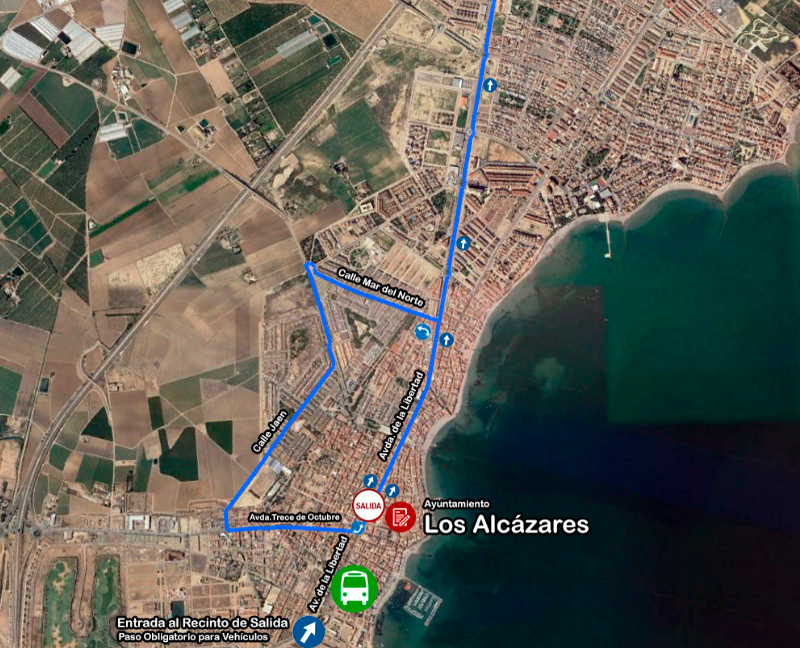 Recinto Salida recorrido Los Alcázares - Caravaca de la Cruz 177,6 Km